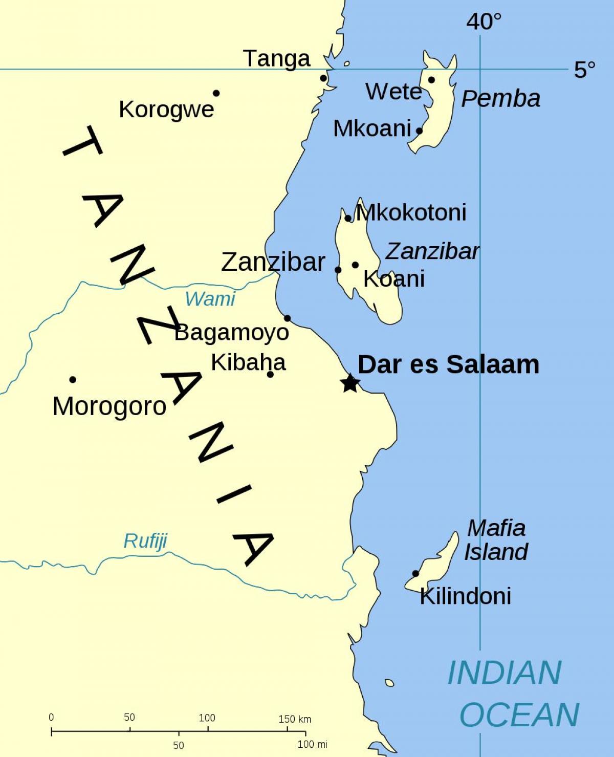adanın xəritədə Tanzaniya