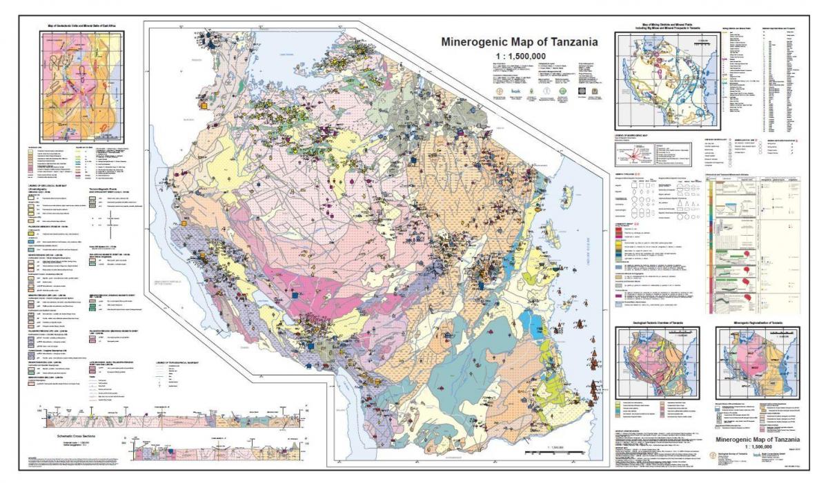 geologiya və минеральным xəritəsi, Tanzaniya