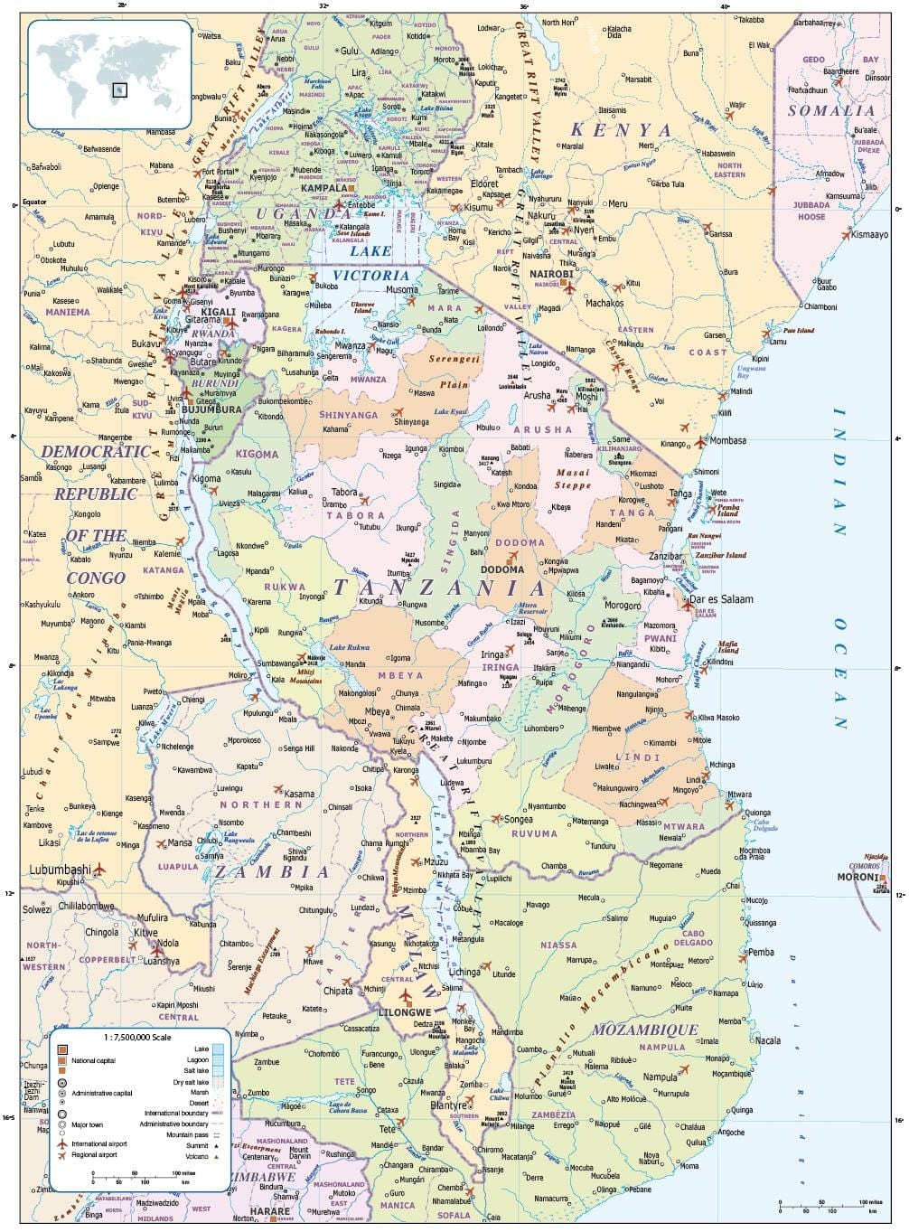 kart, Tanzaniya və qonşu ölkələrdə