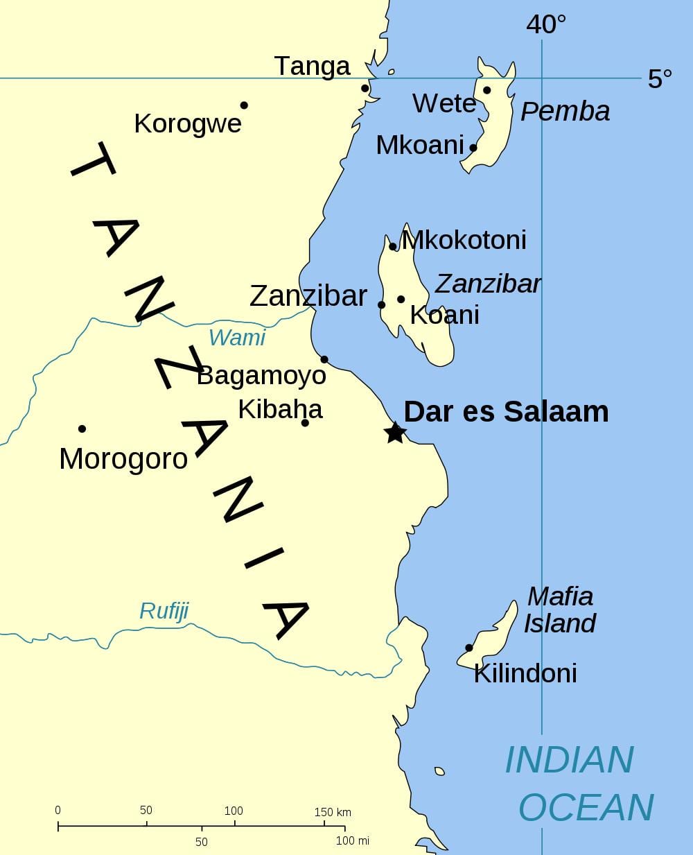 adanın xəritədə Tanzaniya