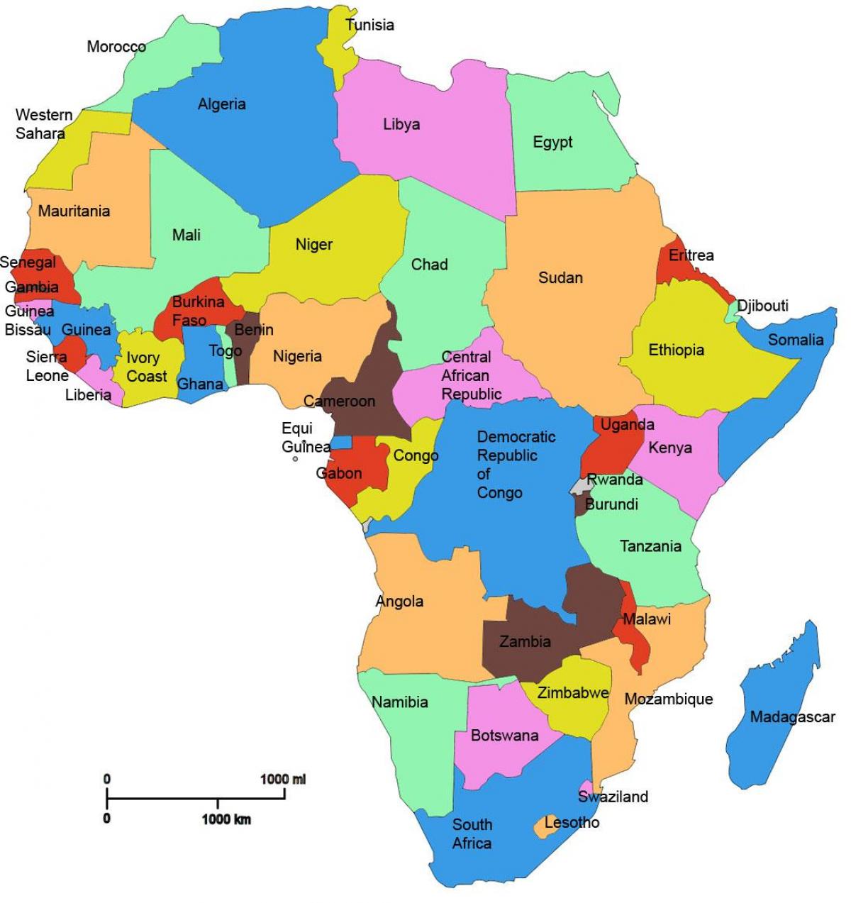 kart Afrika göstərən Tanzaniya