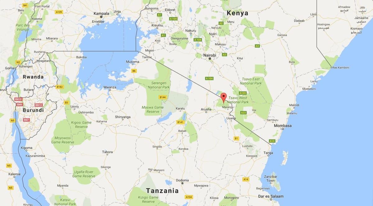 yeri Tanzaniya dünya xəritəsində