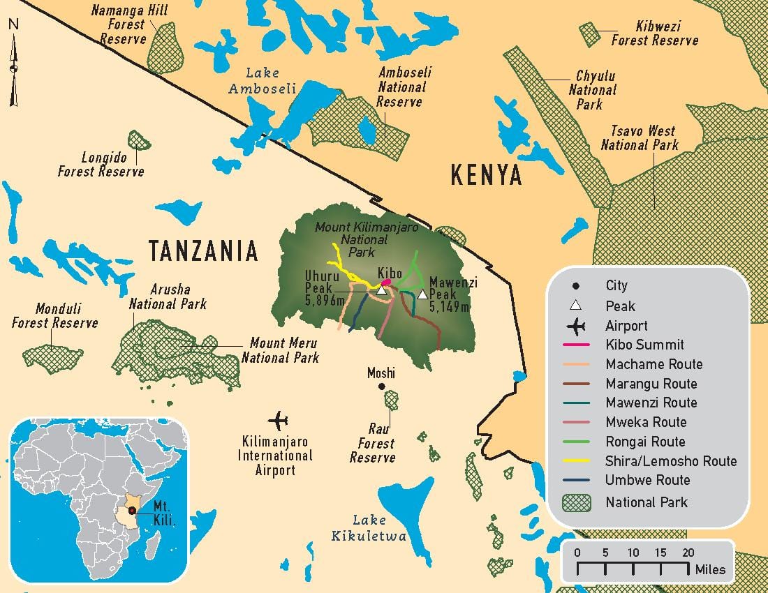 Kart Tanzaniya Kilimancaro