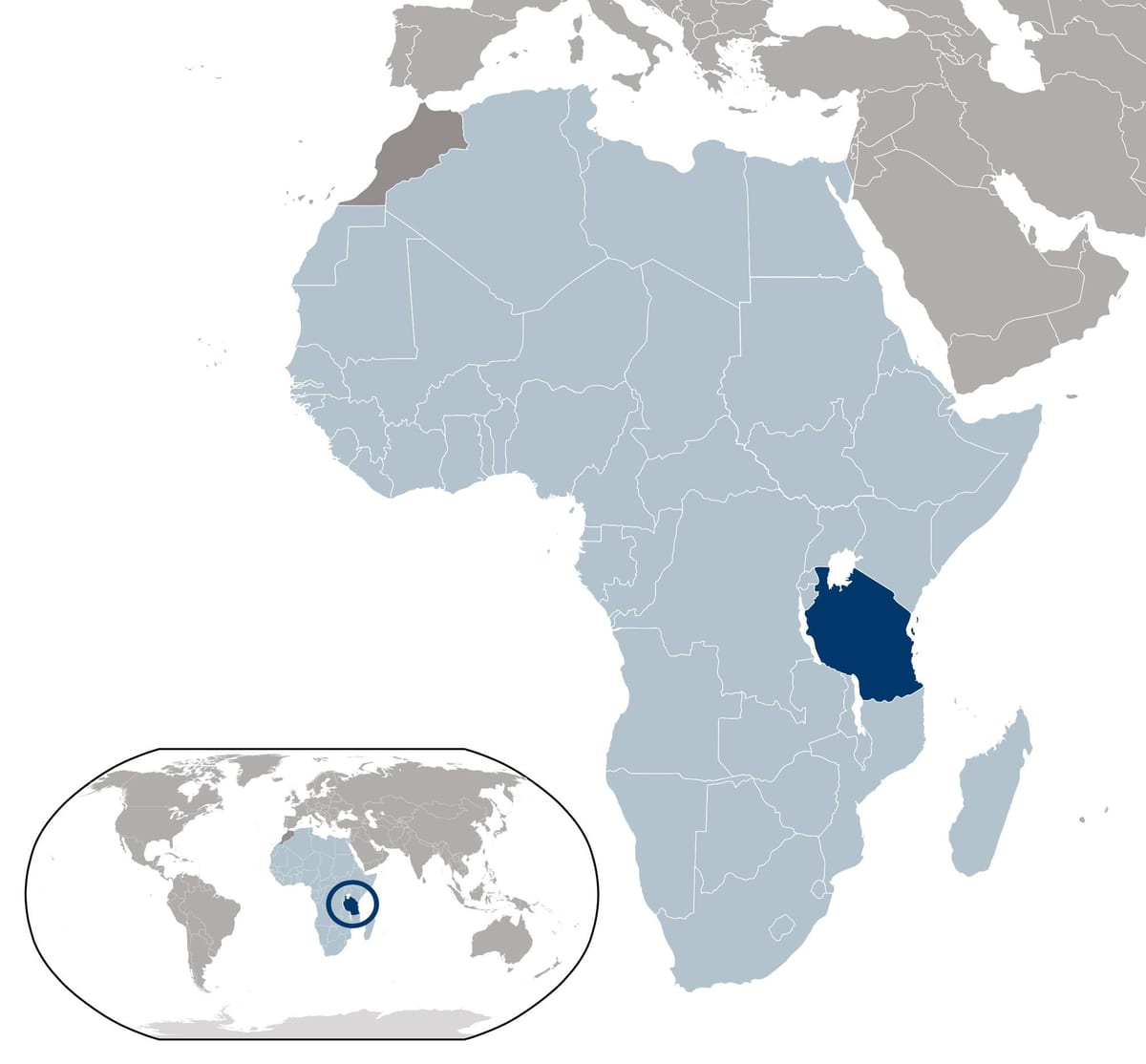 yeri xəritədə Tanzaniya