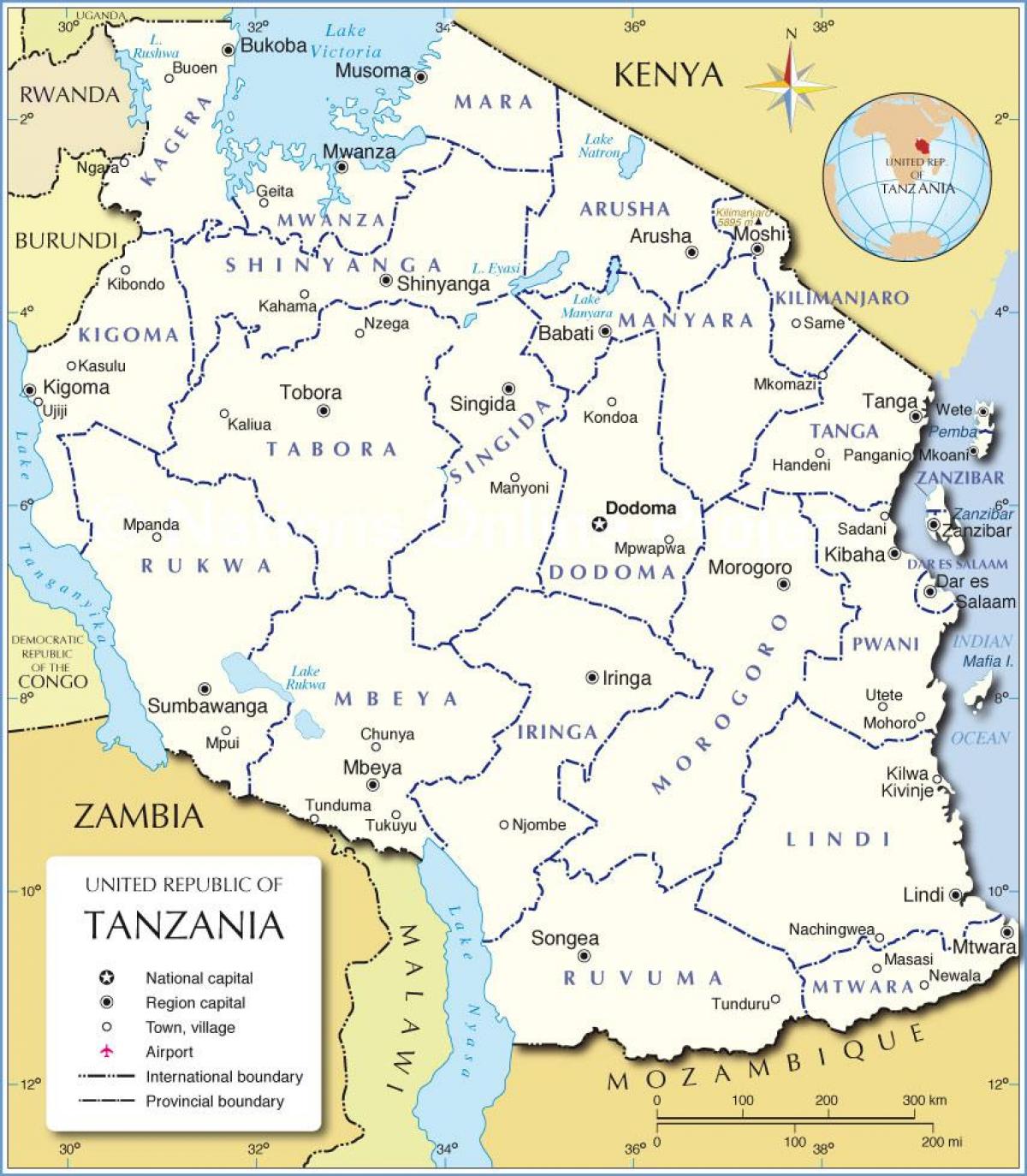 inzibati xəritəsi, Tanzaniya 
