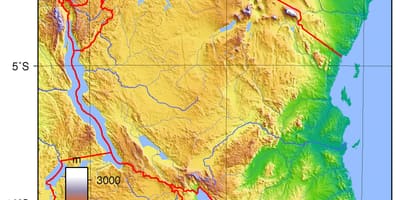 Topoqrafik xəritə Tanzaniya