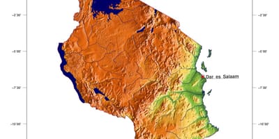 Xəritə relyefin Tanzaniya 