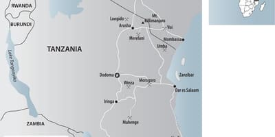 Xəritəsi qızıl mədənlərinin Tanzaniya 