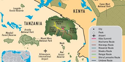 Kart Tanzaniya Kilimancaro