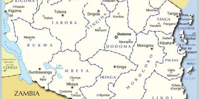 İnzibati xəritəsi, Tanzaniya 